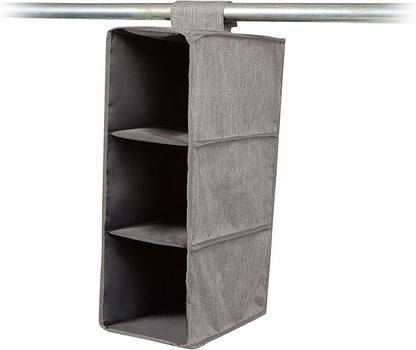 Covermates Keepsakes Hanging Shoe Organizer for Closet – Vertical Storage Shelves for Sneakers, Sandals, and Sweaters – Heavy-Duty Wardrobe Organization, Grey Heather