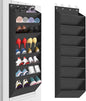 Over The Door Shoe Organizer Storage -8-Tier Shoe Rack for Boots/Sneakers/Closet, Heavy Duty Anti-Slip Hooks & Large Deep Pockets,Space Saving Hanging Shoe Organizers (Black)