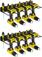 2 Pack Drill Holder Wall Mount, Power Tool Organizer, 4 Cordless Metal Drill Racks with Screwdriver Hole, Heavy Duty Garage Tool Organizer Storage Rack for Workshop Tool Room Basement