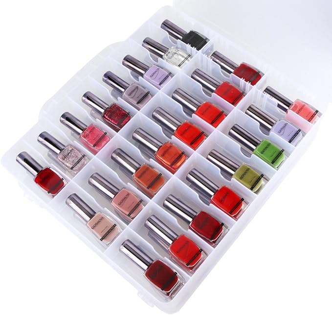 Kissbuty Universal Nail Polish Holder Organizer for 48 Bottles Adjustable Dividers Space Saver