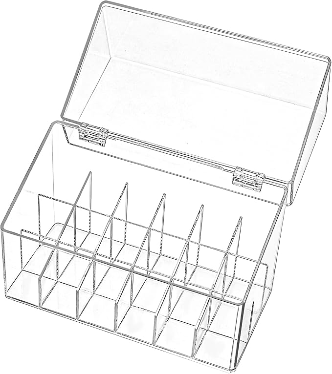 Foraineam 3 Pack Lipstick Holder Organizer with Lid, 18 Spaces Clear Acrylic Lipstick Display Stand Container, Dust-proof Beauty Makeup Storage Case for Cosmetic Dresser Vanity Cabinet Display