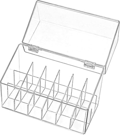 Foraineam 3 Pack Lipstick Holder Organizer with Lid, 18 Spaces Clear Acrylic Lipstick Display Stand Container, Dust-proof Beauty Makeup Storage Case for Cosmetic Dresser Vanity Cabinet Display