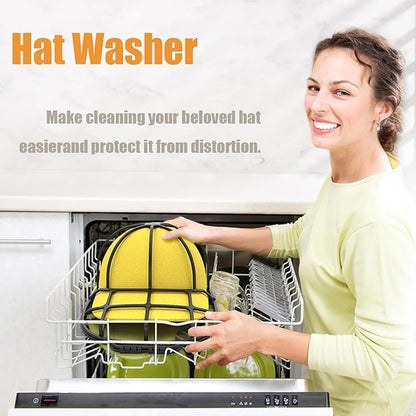 Hat Washer Cage for Washing Machine - Cap Cleaner Holder for Cleaning and Protecting Hats- Universal Hat Cleaner for for Adult and Kid's Baseball Caps - White (1 Pack)