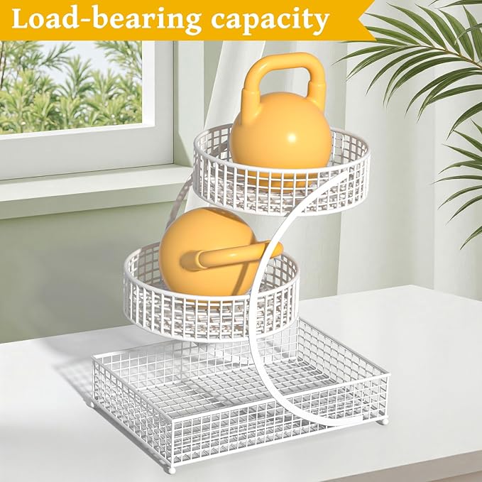 AMANKA 3-Tier Metal Cosmetic Organizer,Cosmetic storage rack for vanity tables,Multipurpose Metal Bathroom Organizers and Storage, Use Countertop Organizer for perfume/makeup/Vegetables (WHITE 1)
