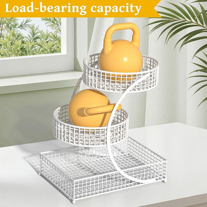 AMANKA 3-Tier Metal Cosmetic Organizer,Cosmetic storage rack for vanity tables,Multipurpose Metal Bathroom Organizers and Storage, Use Countertop Organizer for perfume/makeup/Vegetables (WHITE 1)