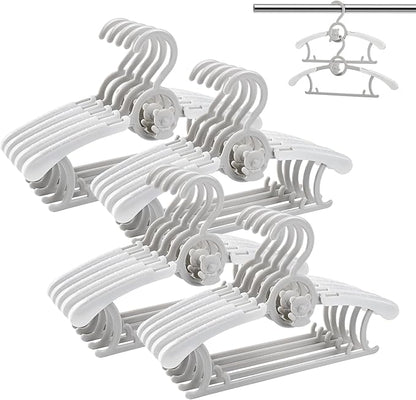 HGYZE Baby Nursery Closet Hangers, Ultra Thin Non-Slip and Extendable Laundry Infant Pant Hanger for Newborn Clothes - 20pcs Grey Gift - Adjustable Children Coat Hanger for Girl Boy Toddler Kids Child