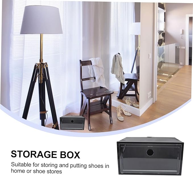 Ciieeo 1pc Shoes Organizer Box Side Opening Door Plastic Storage Container for Sneakers and Boots Dust Shoe Storage for Home Use