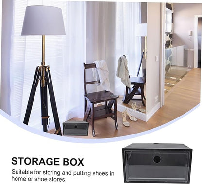 Ciieeo 1pc Shoes Organizer Box Side Opening Door Plastic Storage Container for Sneakers and Boots Dust Shoe Storage for Home Use