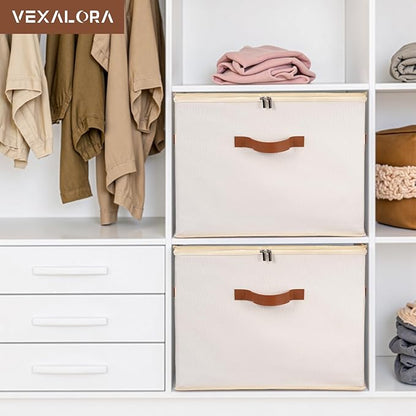 Shoe Organizer for Closet, 3 Pack Shoe Storage Bins with Clear Cover, Adjustable Dividers Fits 24-48 Pairs, Beige