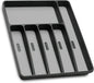 Loyareal Silverware Organizer Utensil Organizer Holder Kitchen Drawer Organizer Plastic Silverware Tray for Drawer Flatware Organizer 6 Compartment Black