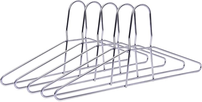 Quality Hangers Metal Hangers – Heavy Duty Hangers – Anti Theft Wire Hangers Suitable for Suits Coat Jacket – Hangers for Shuls Gyms Retail Stores Hotels – Can Carry Up to 200LBs (Chrome, 30 Pack)