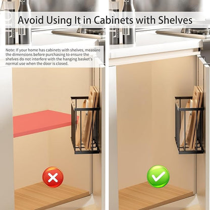 DTUQYX 3 Pack Over Cabinet Door Organizer - Adjustable Cabinet Door Organizer with Towel Rack,Hanging Over the Door Organizer for Cutting Board, Plastic Wrap, Aluminum Foil, Cleaning Supplies, Baking