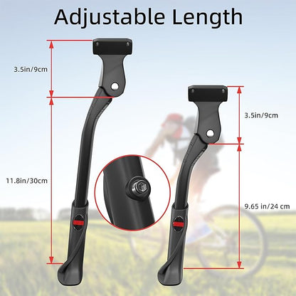 Heavy Duty Bike Kickstand, Aluminum Alloy Strong Rear Mount Bicycle Kick Stand for 24-29 inch Electric & Mountain Adult Bike, EBike Kick Stand for 40MM Hole Distance