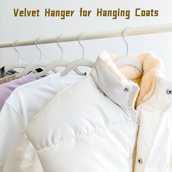 Gray Velvet Hangers 30 Pack, Anti-Slip Slim Space Saving Hangers with 360° Swivel Hook, 17.5 Inch Velvet Clothes Hangers for Coats,Sweater,Jackets,Dresses, Shirts, Suits & T-Shirts (Gray, 30)