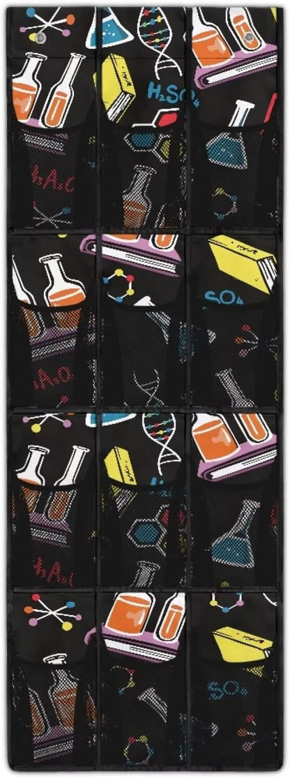Generic Chemistry Subject Over The Door Shoe Organizer Large Pockets Storage Door Organizer Multi-Layer Pocket Structure to Meet The Storage Needs of Different Items for Children Kids Students