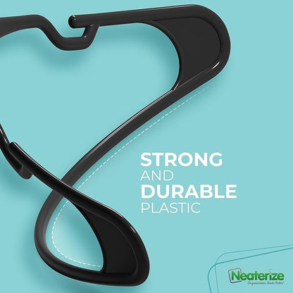 NEATERIZE Clothes Hangers Plastic 20 Pack for Adults - Plastic Hangers, The Perfect Coat Hanger and Space Saving Clothes Hangers for Closet, Percheros Ganchos para Colgar Ropa Hangars - Aqua Hangers