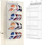 AOODA Clear Over the Door Hat Racks for Baseball Caps, Hold 48 Caps Hat Storage Organizer for Closet Wall, Deep Pockets Hanging Snapback Holder Shelves with 3 Hooks, White