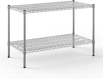 21" Deep x 42" Wide x 27" Height Wire Shelving Kit | 2-Tier | NSF Commercial Storage Rack Unit