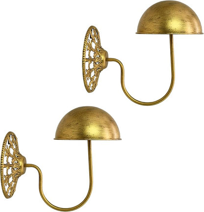 Owlgift Vintage Wall Mount Hat & Coat Rack – Set of 2 – Rustic Gold Decorative Iron Holder for Hats, Scarves, Helmets & Wigs – Retro Entryway Wall Organizer for Home, Store, Restaurant or Hotel Use