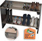 Chic Classy Water and Sand Collecting and Draining Metal Shoe Rack for Entryway, 2 Tiers 7 Pairs Storage, Armoire De Rangement, Shoe Organizer, Vertical Shoe Rack, Matte Black
