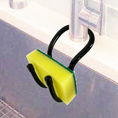 Pmsanzay Sling Flexible Sink Caddy, Sink Sponge Holder Organizer, Non-Slip – Holds Sponge, Scrubbing Brush or Dishrag, Not hiding dirt, easy to clean - Black