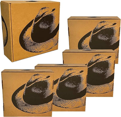 Hat Box for Travel, Protective Storage Organizer, Lightweight Travel Case (5 Pack - Fedora Design)