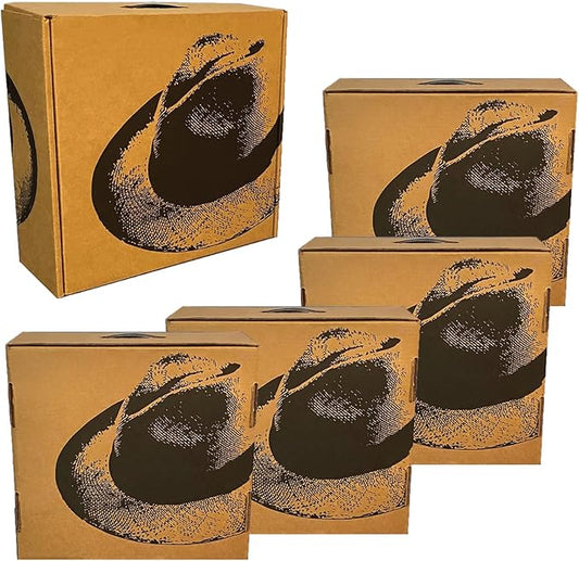 Hat Box for Travel, Protective Storage Organizer, Lightweight Travel Case (5 Pack - Fedora Design)
