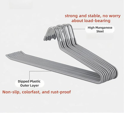 10 Pack Open Ended Pants Jean Hangers, Heavy Duty Non Slip for Closet, Space Saving Trouser Hangers, Metal Pant Hanger for Women Men, Grey