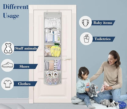 KEETDY Over the Door Organizer Storage for Closet with 5 Pockets Organizer for Bedroom Bathroom, 2 Pack