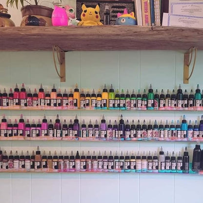 BTremary 15" Nail Polish Rack Wall Mounted Floating Shelves Acrylic Paints Gel Polish Organizer and Storage with End Caps for Kid Room, Books, Nail Techs, Art Lovers, Great Display Salons, Rainbow
