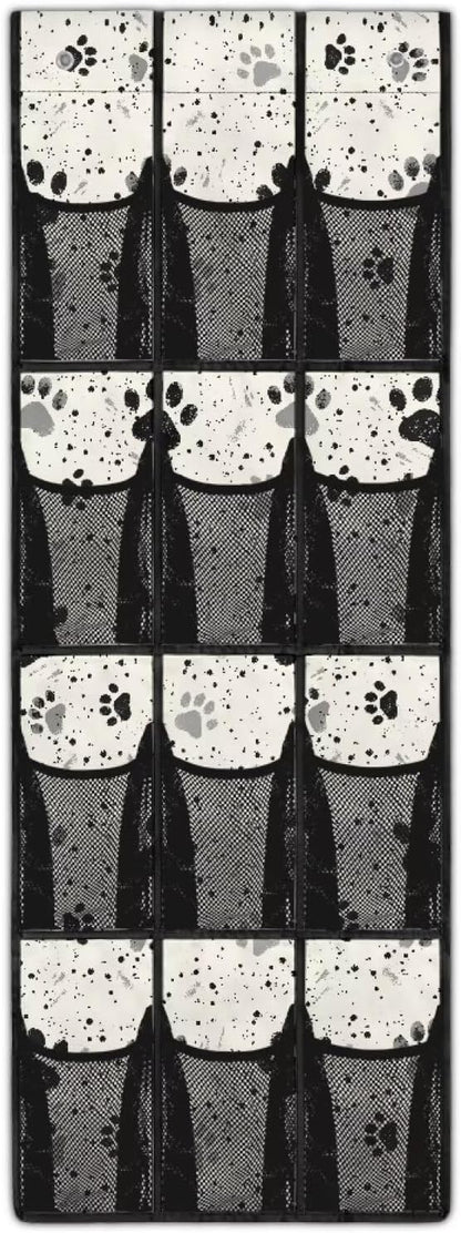 Dog Paw Over the Door Shoe Organizer 12 Large Mesh Pockets Shoe Rack for Door Sturdy Oxford Hanger Storage Holder for Dorm Bedroom