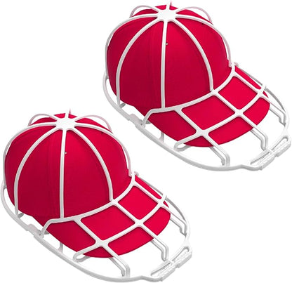 INVODA Hat Washer Cage Hat Washer for Washing Machine Hat Cleaner for Baseball Cap Dishwasher Hat Rack Protector Organizer for Flat & Curved(White 2PCS)