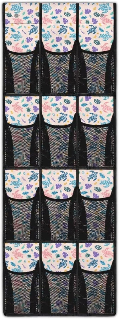 Turtle Patterns Shoe Organizer Door Hanger,Shoes Hanger Storage Organizer Bag Space Saver,Hanging Shoe Storage Hanging Bag