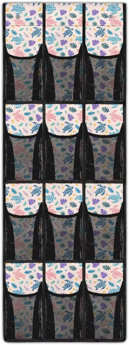 Turtle Patterns Shoe Organizer Door Hanger,Shoes Hanger Storage Organizer Bag Space Saver,Hanging Shoe Storage Hanging Bag