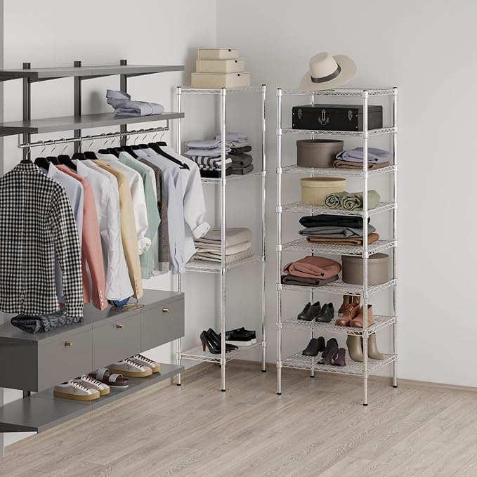 21" Deep x 24" Wide x 74" Height Wire Shelving Kit | 8-Tier | NSF Commercial Storage Rack Unit