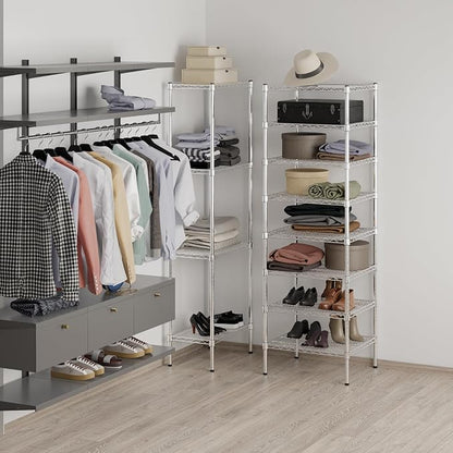 21" Deep x 24" Wide x 74" Height Wire Shelving Kit | 8-Tier | NSF Commercial Storage Rack Unit