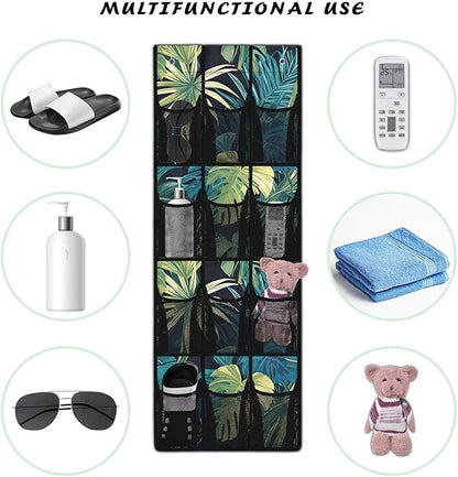 Palm Leaves Over the Door Shoe Organizer,Shoe Organizer Door Hanger,Shoes Hanger Storage Organizer Bag for Bedroom