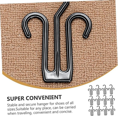 VICASKY 12pcs Plastic Shoe Drying Hooks Double Hook Design Sturdy Multi Functional Shoe Organizer for Closet and Door Hanging Lightweight Space Saving Holder for Quick Drying and Shape