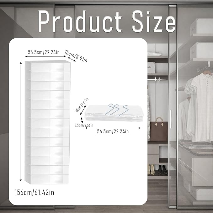 26 Pocket Over the Door Shoe Organizers with Clear PVC Window for Easy Identification and Space Saving Storage PVC Clear Shoe Storage Bag