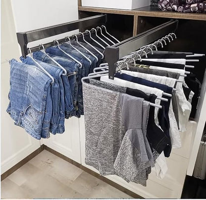 Closet Clothes Hanger Rail,Pull-Out Closet Rod 30-60cm,Wardrobe Clothing Rail,Closet Organizer Rack for Pants and Coat (450MM/17.7INCH)