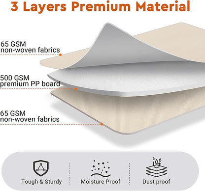 StorageTastic 6 Pack Bed Sheet Closet Organizers and Storage,Sturdy Foldable Storage Containers with Window and Label,Storage and Organization for Bedding Sheets,Duvet Covers,Blankets (Beige)