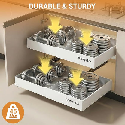 Adjustable Can Organizer for Pantry, Pull-Out Pantry Organizers and Storage, Soda Can Organizer - Great for Pantry, Kitchen Cabinet & Countertop (16.5" L x 12.2" W x 2.8" H (Adjustable Width))