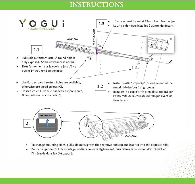 Design-R Pull-Out Belt Rack for Belts, Ties and Scarves, Accessories Storage Hanger with Mounting Hardware (Matte Black)