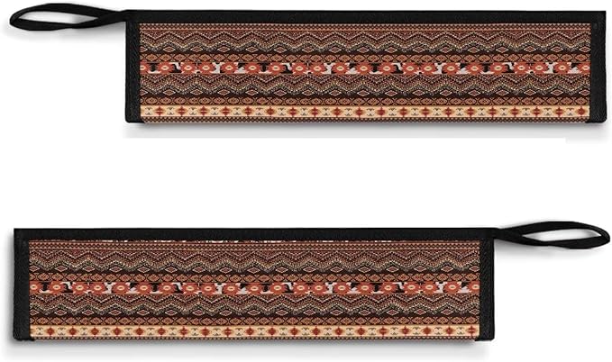 Ethnic Tribal Portable Travel Straw Tableware Storage Bag with Handle Cutlery Carrying Case Reusable Party Flatware Organizer for Chopsticks, Toothbrush