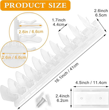 Hat Racks for Baseball Caps,Hats Rack Organizer Hold Up to 20 Hats,Hat Organizer for Baseball Caps Hat Holder Storage Display Adhesive/Wall Drilled for Wall,Door,Closet,Hat Racks for wall (1PK, Clear)