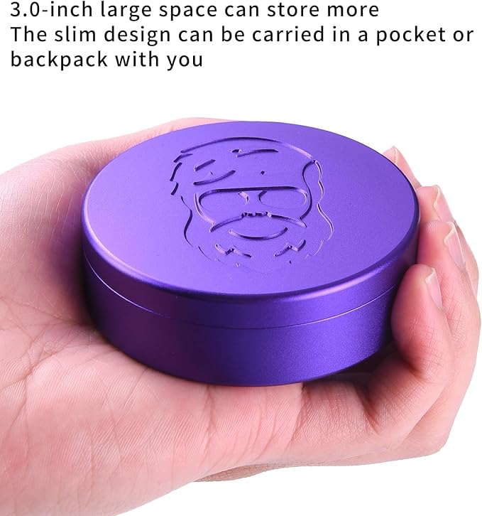 3.0inchBEIJIATE Magnetic Metal Can, Holder, Metal Container, Carved Tin with Magnetic Closure, Aluminum Container, Slim Pouch Can, zyn metal can,zyn container Storage Box Set (violet)