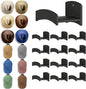 Cowboy Hat Rack(12Pack) - Wide Brimmed Organizer - Strong Adhesive Cowboy Holder - 2.2Inch Hooks for Walls - 2 Mounting Option Holder - Hangers for Doors and Closets - Black