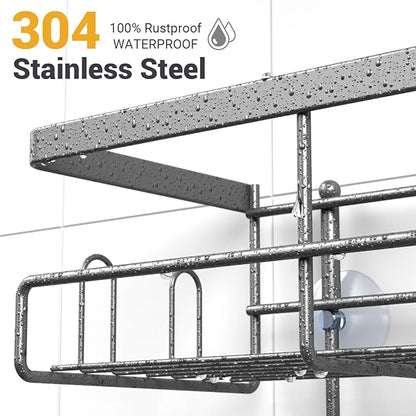 AKTECKE Shower Caddy Hanging Bathroom Organizer: Rustproof Shelf for Inside Shower - No Drilling Racks Over Showerhead - Bath Shelves for Shampoo Soap
