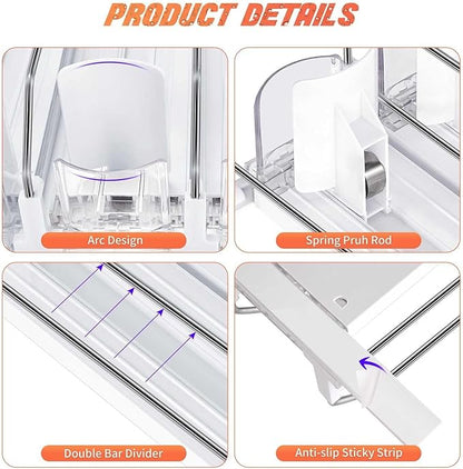 Beverage Can Holder, Soda Can Organizer Dispenser, Self Pushing Soda Can Organizer for Refrigerator (White)