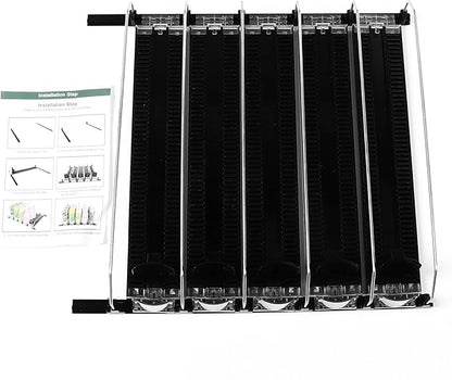 Drink Organizer for Fridge, 14.96 X 9.84in Width Adjustable Self Pushing Soda Can Dispenser for Household Refrigerator, Life Supermarket (5PCS)